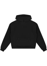 BOXY PLAIN HOODIE IN NOIR