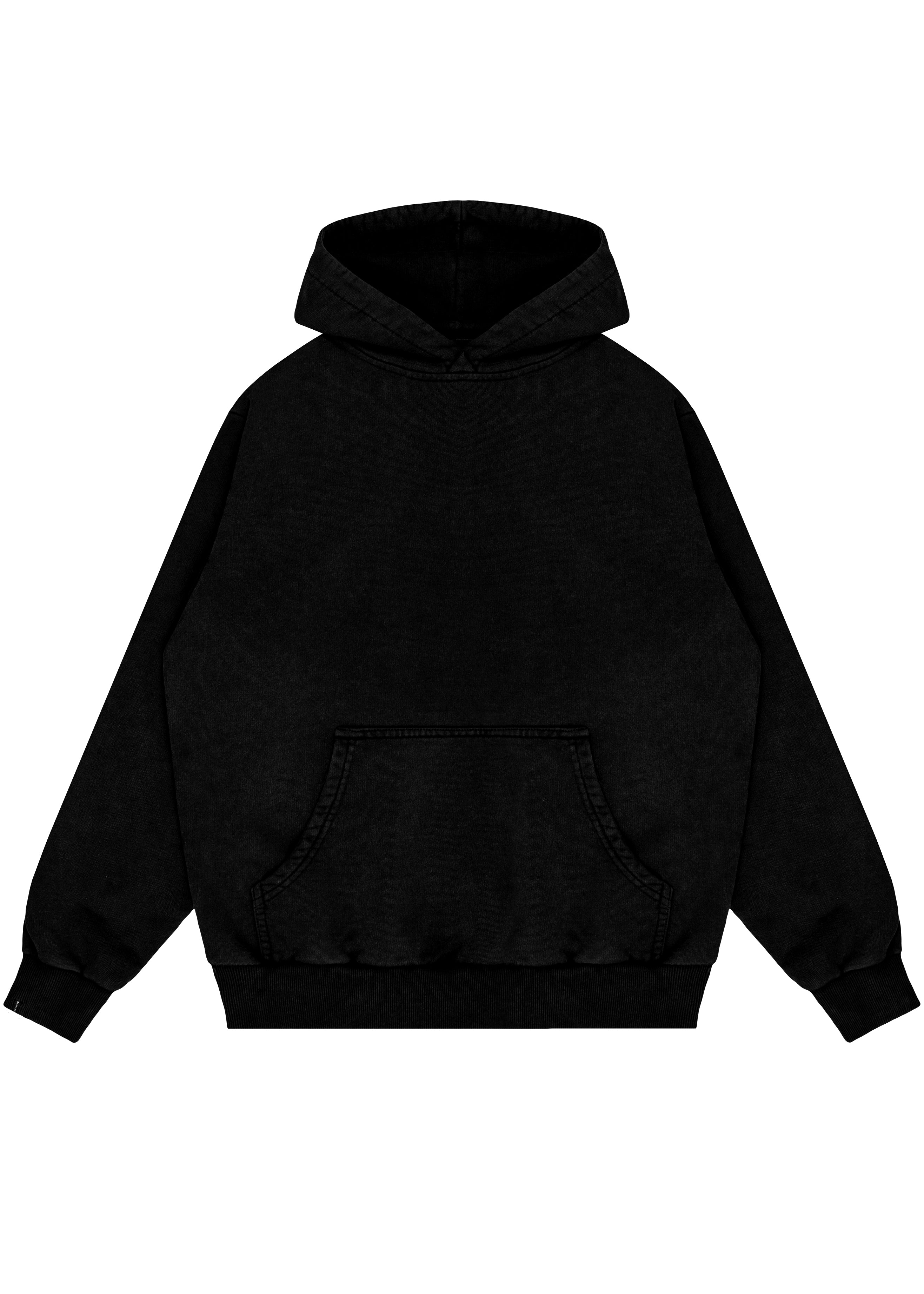 ROUGH BLACK HOODIE 450GSM LIMITED