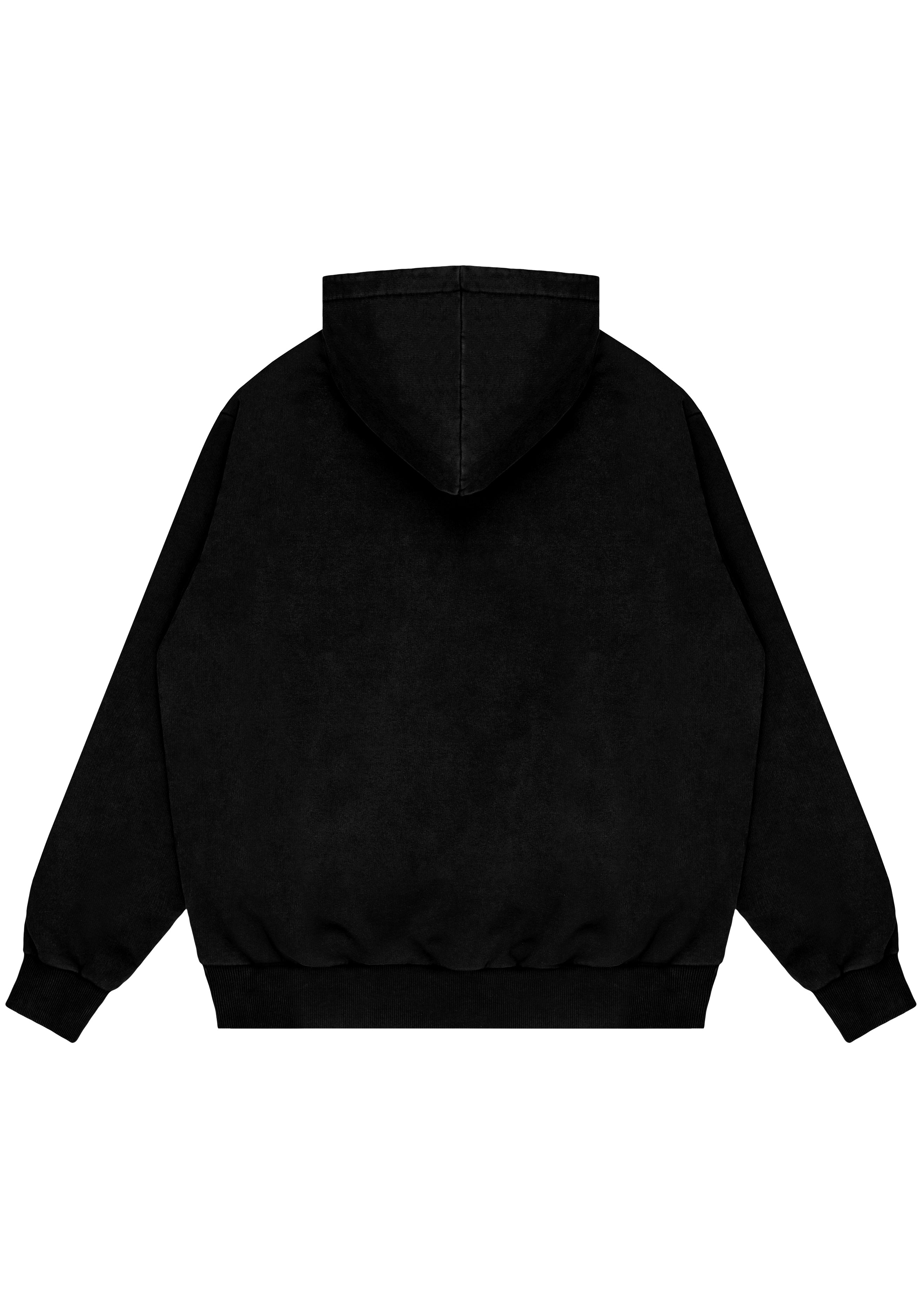 ROUGH BLACK HOODIE 450GSM LIMITED