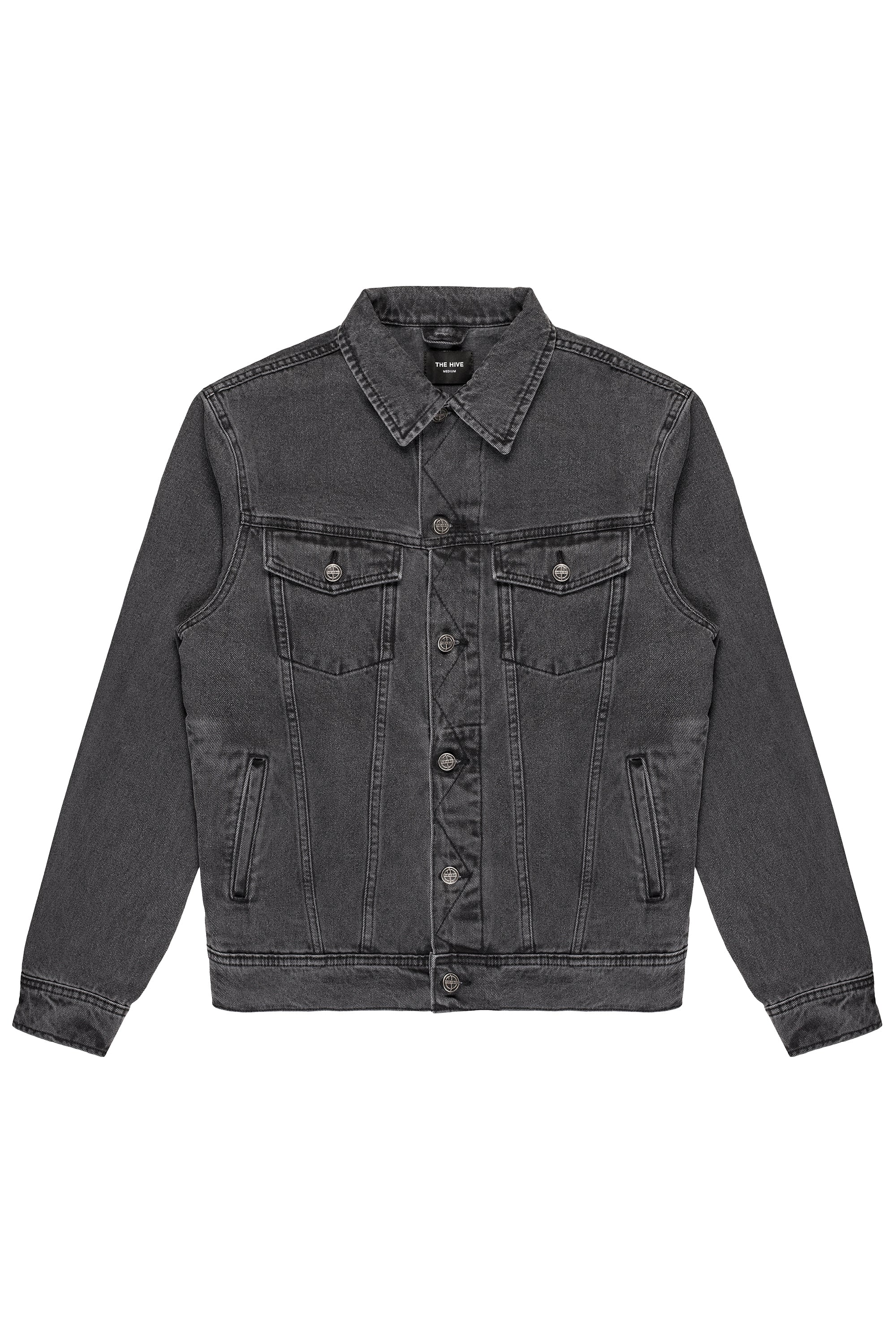 DENIM TRUCKER JACKET IN WASHED GREY
