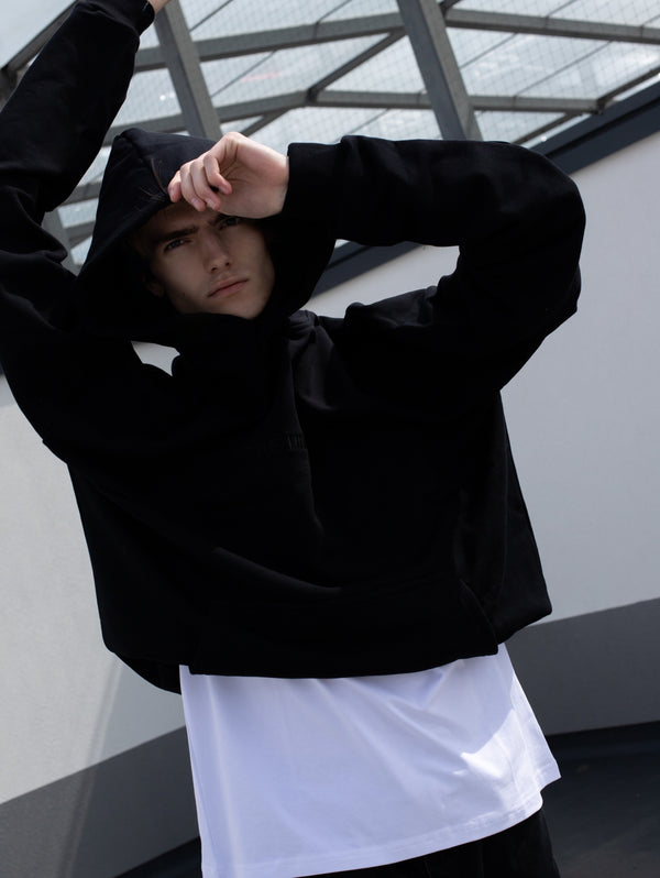 EMBRIODERY BLACK HOODIE