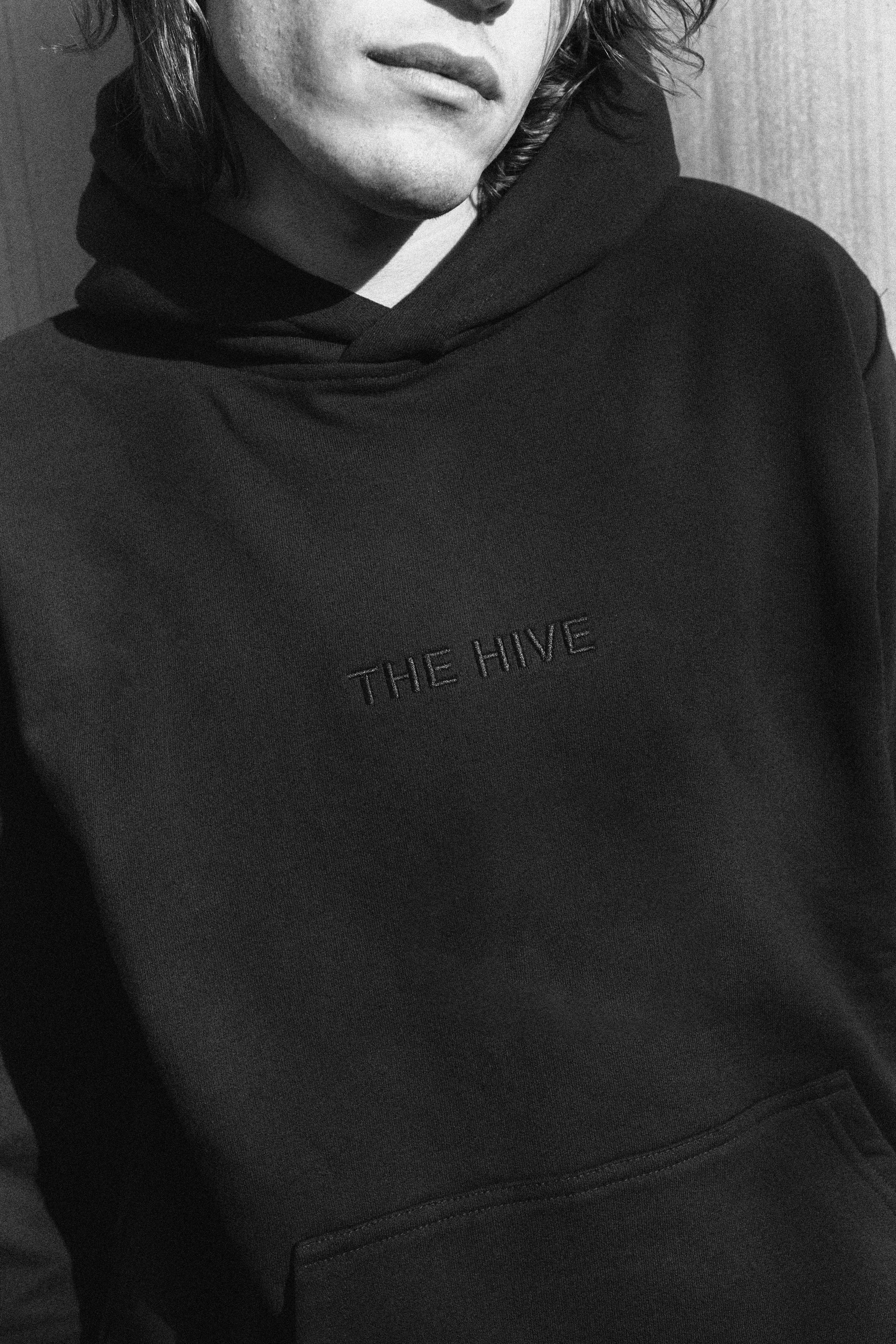 EMBROIDERY BLACK HOODIE