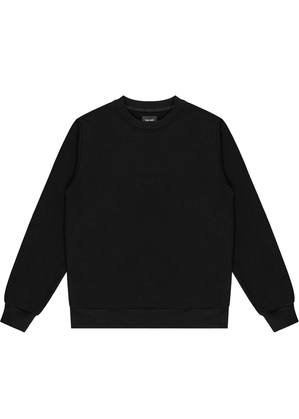 PLAIN CREWNECK IN NOIR 450gsm