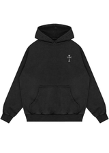 CROSS VINTAGE BLACK HOODIE 510GSM