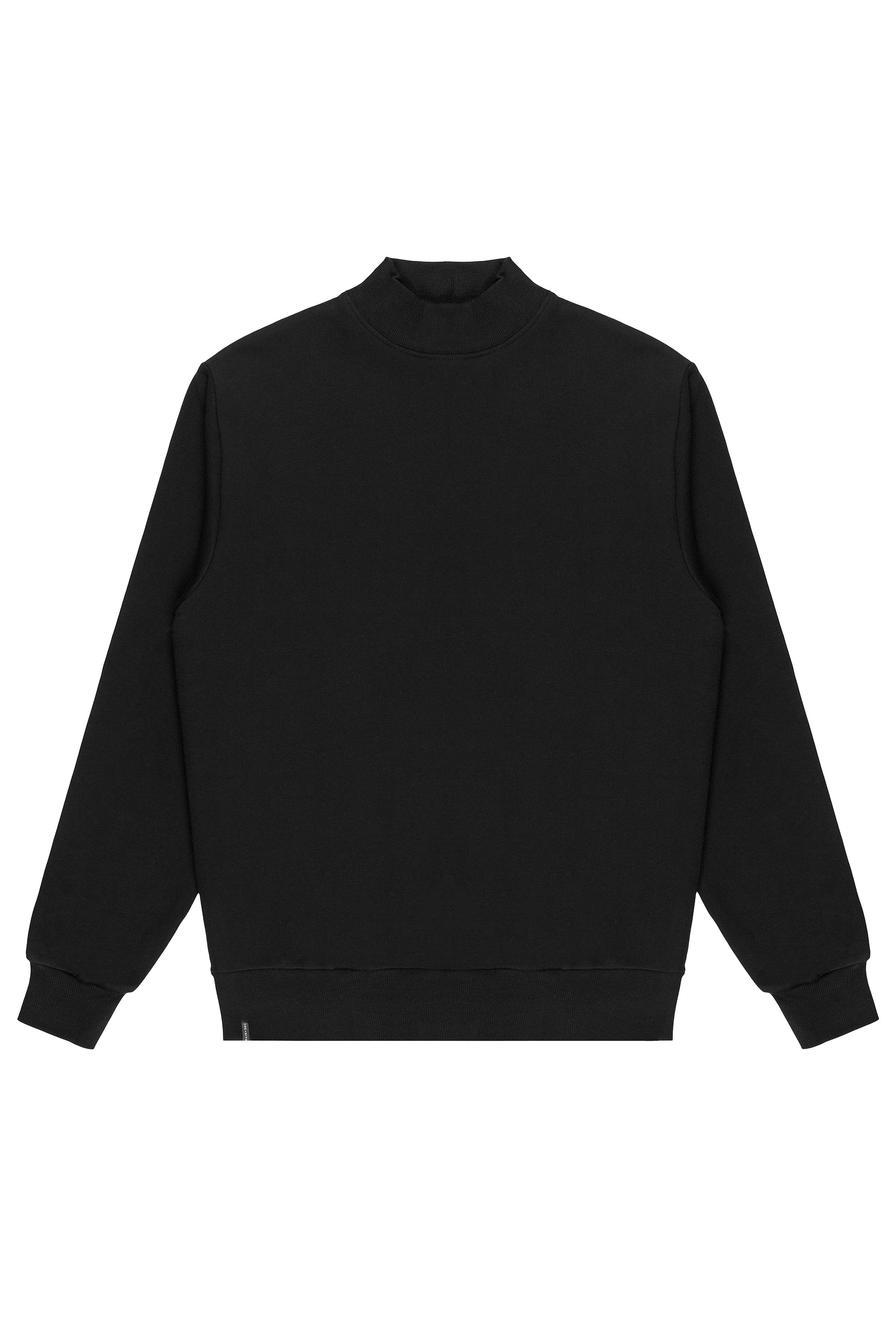 PLAIN COLLAR SWEATER IN JET BLACK